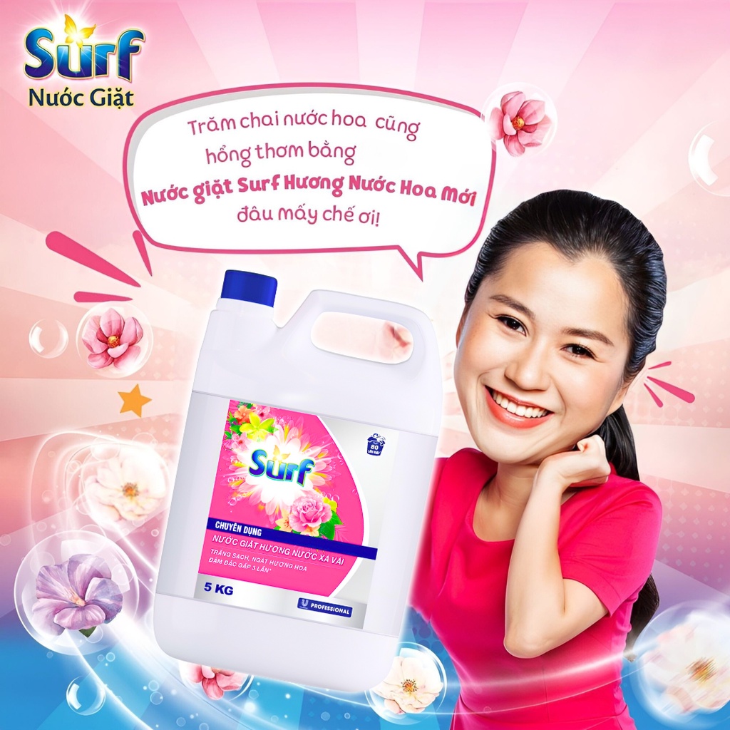 Bột Giặt Surf Ngát Hương Xuân Dùng Giặt Tay Và Máy Túi 2kg/800g/380g