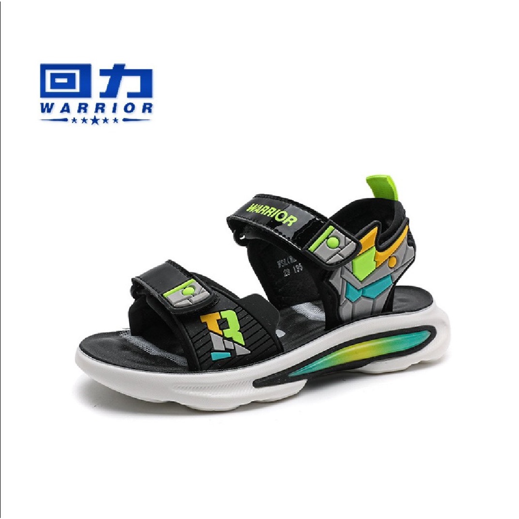SANDAL CHO BÉ TRAI ĐI HỌC HIỆU WARRIOR MẪU 0388 ĐẾ XANH