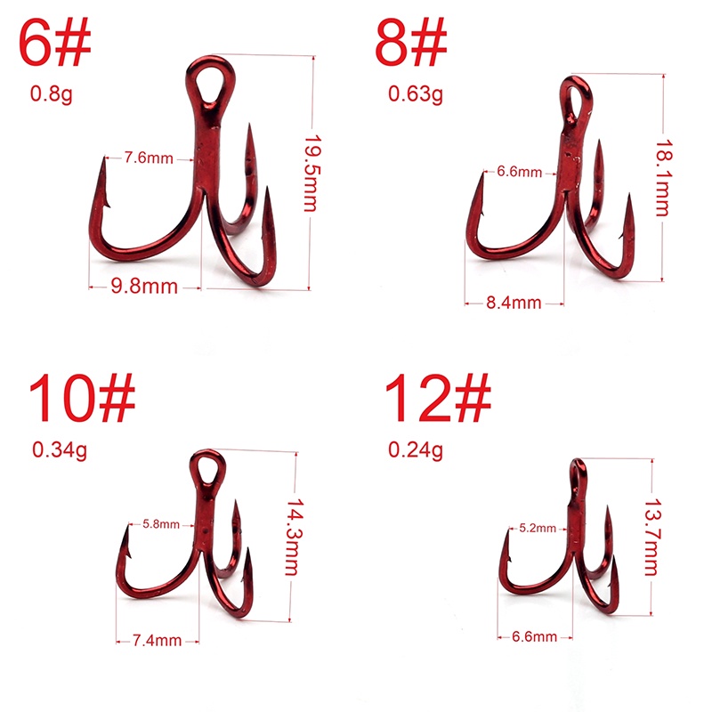 Set 10 4 Lưỡi Câu Cá 6021 6 8 10 12 # Bằng Thép carbon Chất Lượng Cao