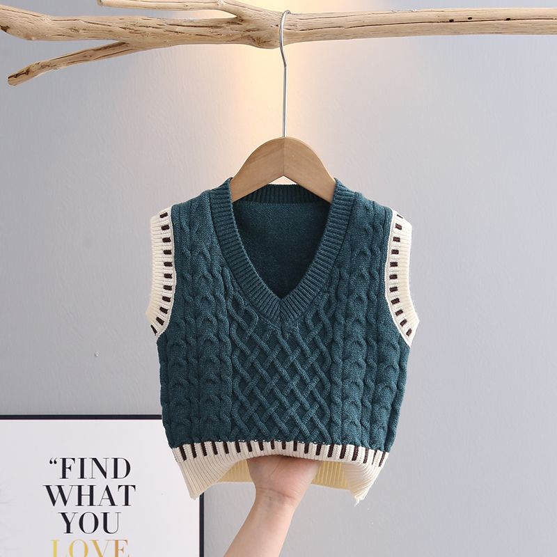 Áo sweater Dệt Kim Sát Nách Thời Trang Xuân Thu Cho Bé Trai