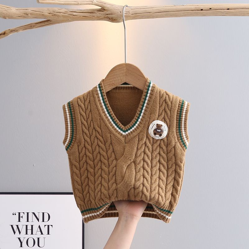 Áo sweater Dệt Kim Sát Nách Thời Trang Xuân Thu Cho Bé Trai