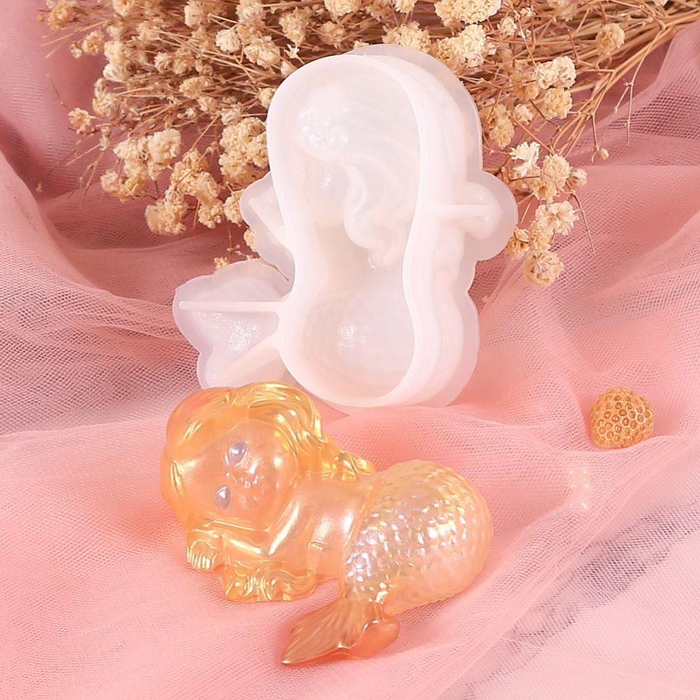 Khuôn silicone Làm Nến Hình Nàng Tiên Cá 3d