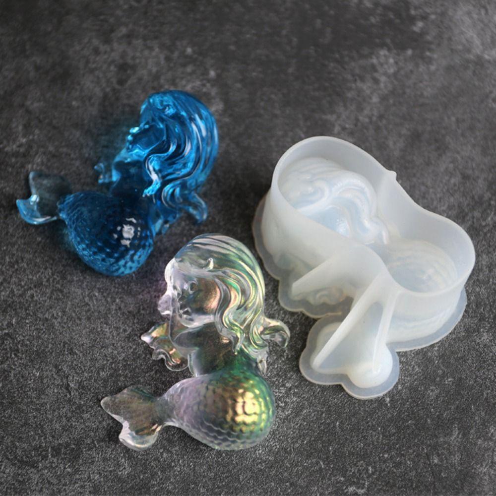 Khuôn silicone Làm Nến Hình Nàng Tiên Cá 3d