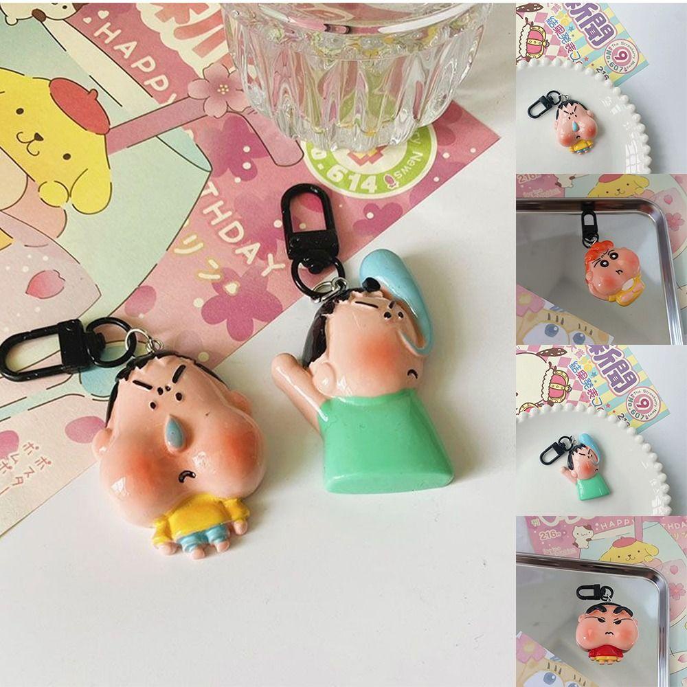 Shanrong Móc Chìa Khóa acrylic Hình shin chan Hoạt Hình Sáng Tạo Phong Cách Hàn Quốc