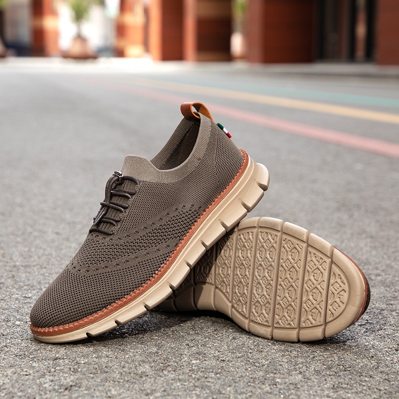 Nhập Khẩu Trang Trọng Giày Da oxfords Thắt Dây Đế Cao Su Mềm Trang Trọng Cho Nam Đám Cưới