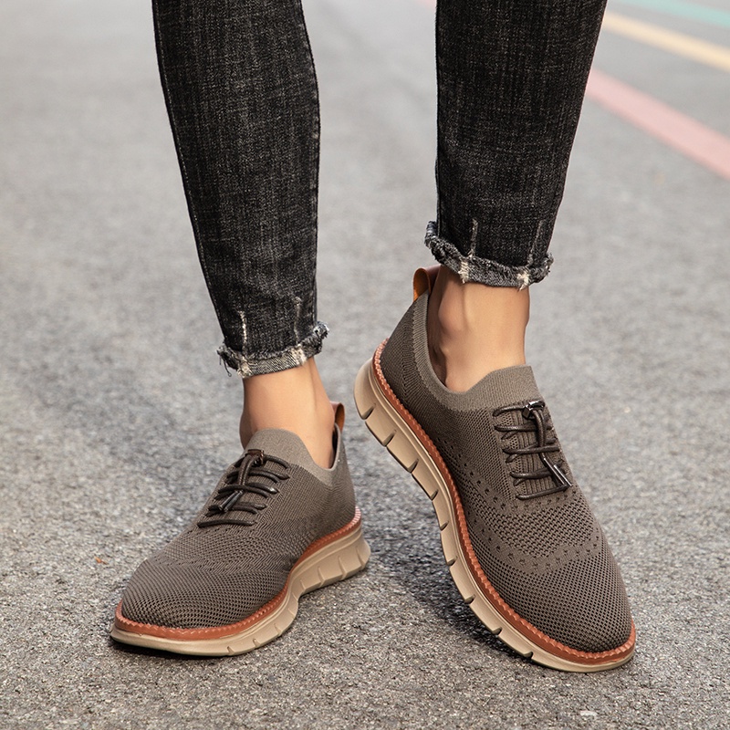 Nhập Khẩu Trang Trọng Giày Da oxfords Thắt Dây Đế Cao Su Mềm Trang Trọng Cho Nam Đám Cưới