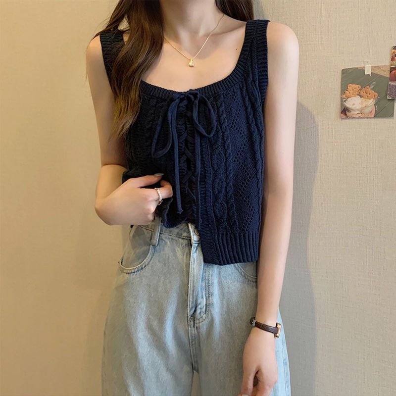 Áo Hai Dây Dệt Kim Thời Trang Mùa Hè Hàng Mới Dành Cho Bạn Nữ