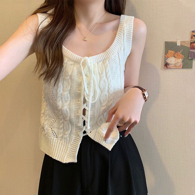 Áo Hai Dây Dệt Kim Thời Trang Mùa Hè Hàng Mới Dành Cho Bạn Nữ