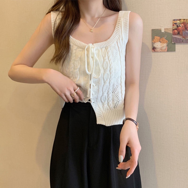 Áo Hai Dây Dệt Kim Thời Trang Mùa Hè Hàng Mới Dành Cho Bạn Nữ
