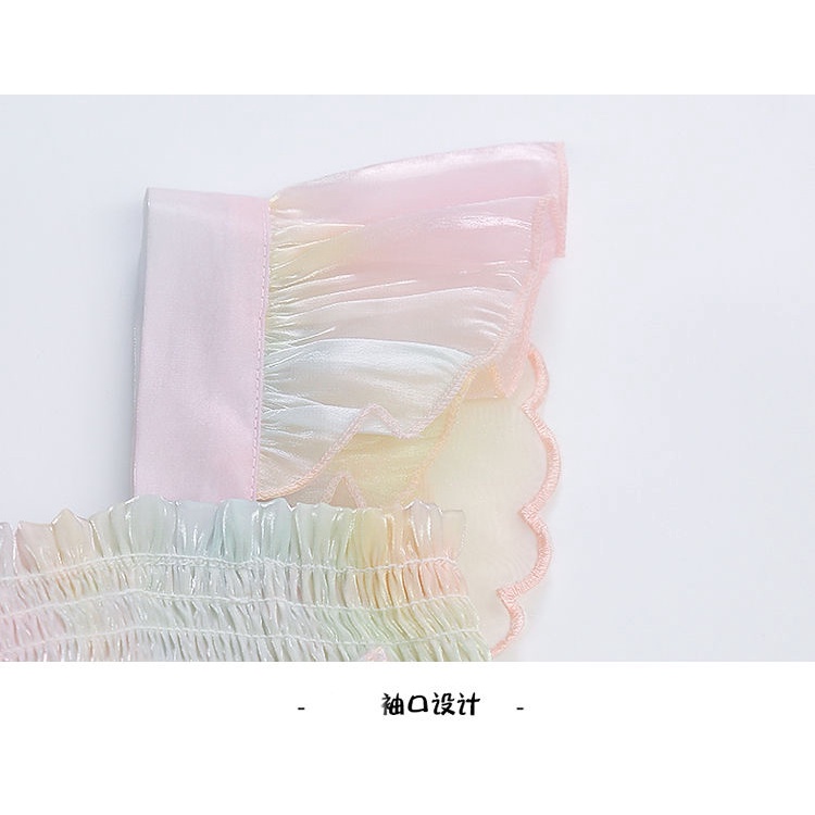 Đầm Công Chúa Họa Tiết Cánh Bướm Màu Cầu Vồng Thời Trang Mùa Hè Xinh Xắn Cho Bé Gái