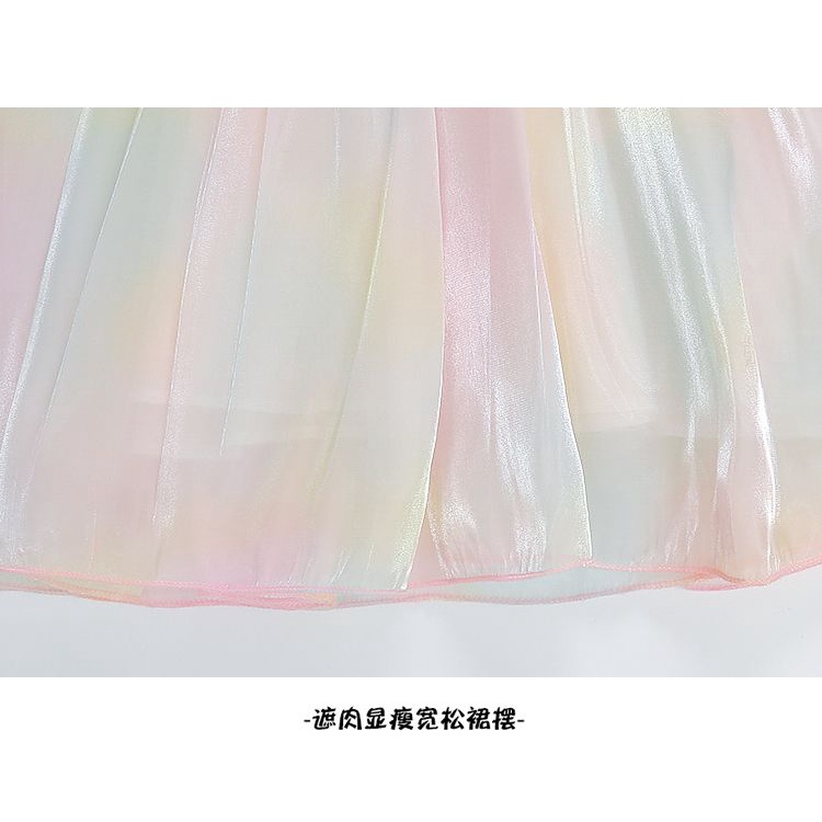 Đầm Công Chúa Họa Tiết Cánh Bướm Màu Cầu Vồng Thời Trang Mùa Hè Xinh Xắn Cho Bé Gái