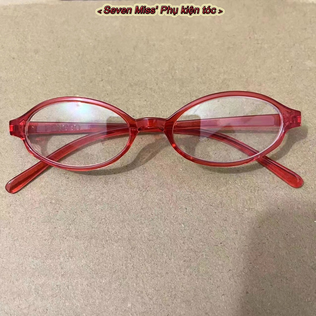 SevenMiss Mắt Kính Gọng Oval Nhỏ Màu Xanh Dương Gradient Phong Cách Retro Cho Nữ
