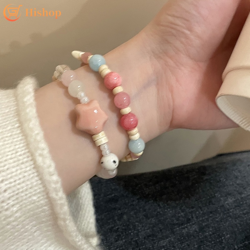 Vòng Tay Chuỗi Hạt Gốm Sứ Nhiều Màu Thời Trang Cho Nữ