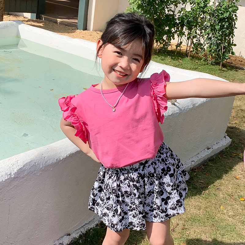 Áo Thun Tay Ngắn Cổ Tròn Màu Trơn Phong Cách Hàn Quốc Dễ Thương Thời Trang Mùa Hè Cho Nữ