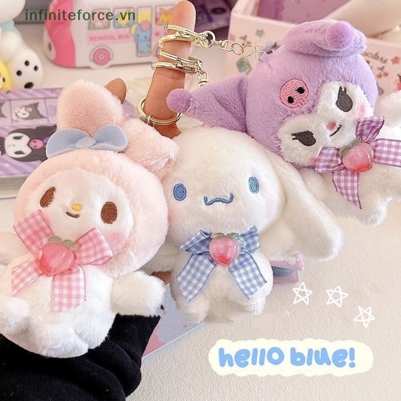 Móc Khóa Hình Búp Bê anime kuromi melody cinnamoroll Nhồi Bông Đáng Yêu Trang Trí Xe Hơi