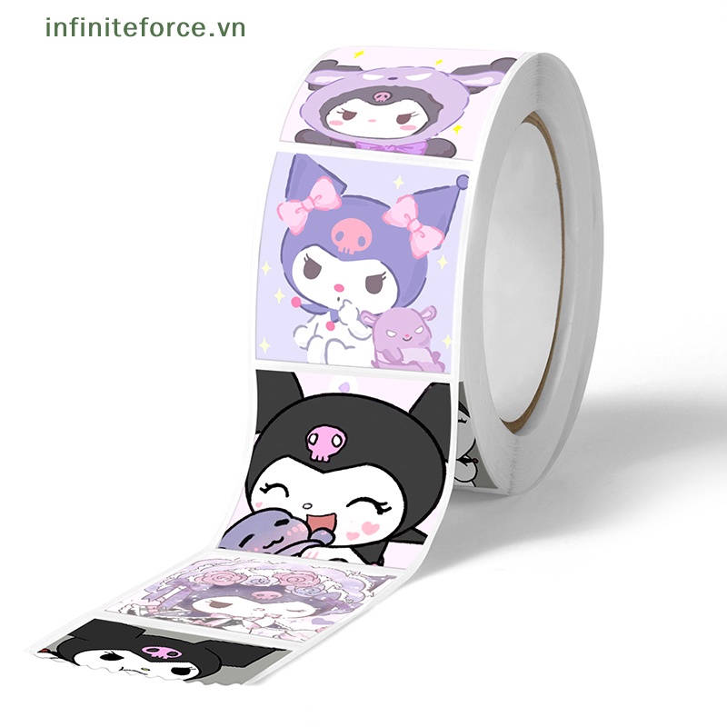 Cuộn 500 Miếng Dán Trang Trí Họa Tiết Hoạt Hình Dễ Thương