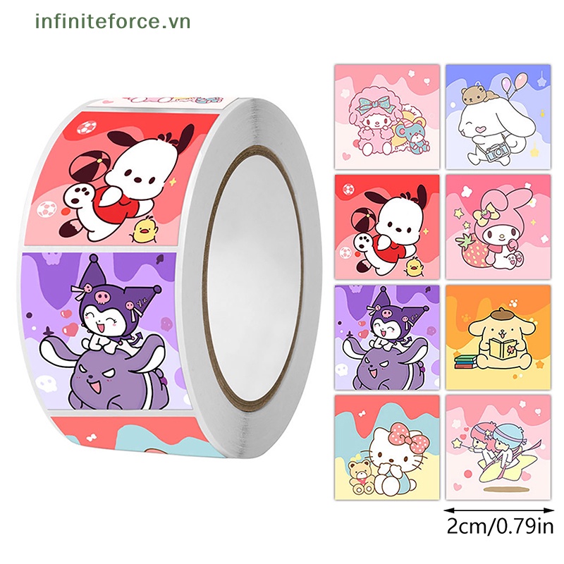 Cuộn 500 Miếng Dán Trang Trí Họa Tiết Hoạt Hình Dễ Thương