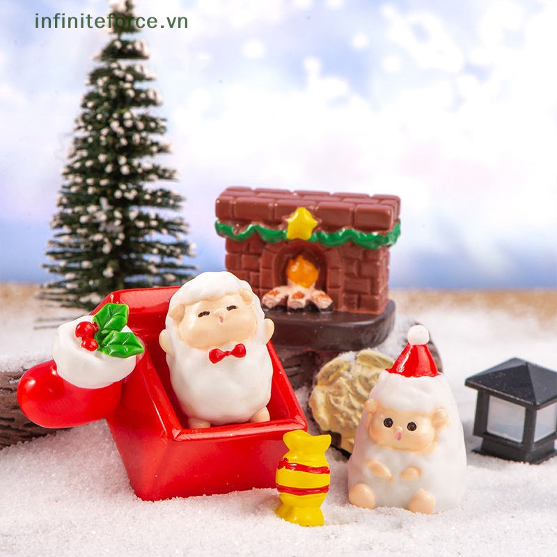 Mô Hình Trang Trí Phong Cảnh Giáng Sinh Mini Bằng Nhựa resin