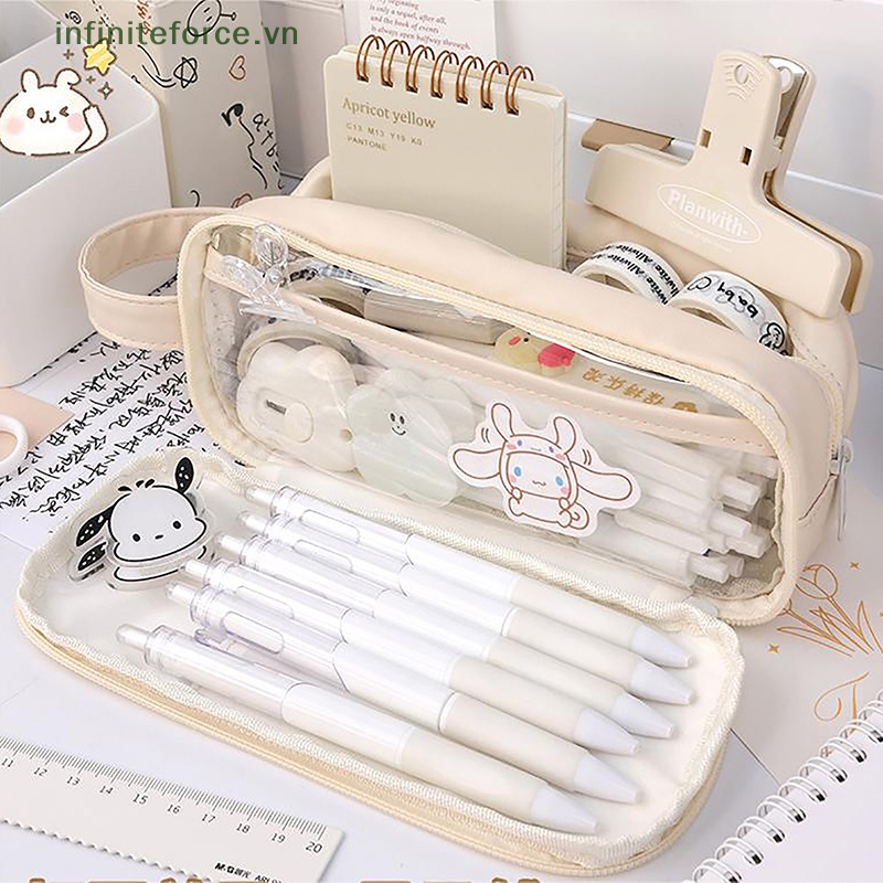Túi Đựng Bút Trong Suốt Sức Chứa Lớn Tiện Dụng Cho Học Sinh