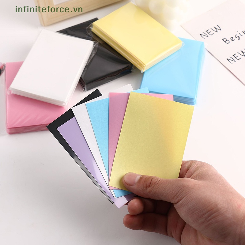 Set 50 Túi Đựng Thẻ Id / Ảnh Bằng Nhựa pp Màu Kem Mờ