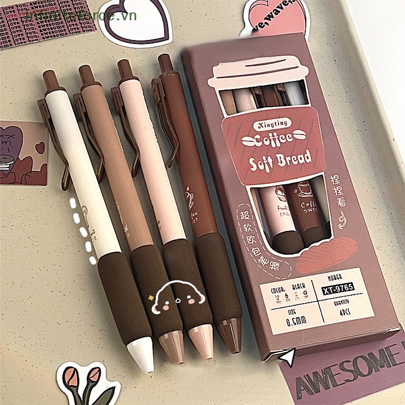 Set 4 Bút Mực gel Mềm 0.5mm Màu Đen / Cà Phê