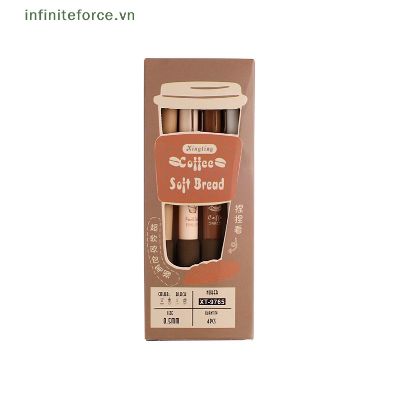 Set 4 Bút Mực gel Mềm 0.5mm Màu Đen / Cà Phê