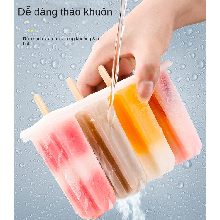 Khuôn Làm Kem gelato Hai Hình Dạng Có Nắp Đậy