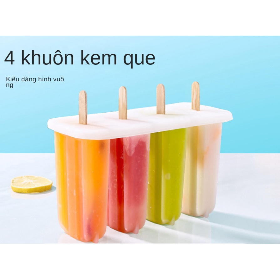Khuôn Làm Kem gelato Hai Hình Dạng Có Nắp Đậy