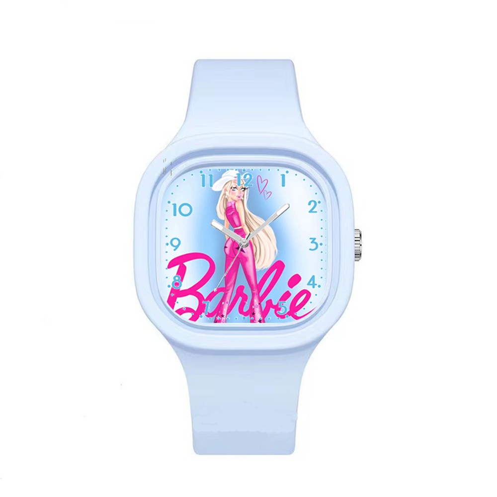 Đồng Hồ Công Chúa barbie Màu Hồng Với Dây Đeo silicone Chất Lượng Cao Chống Thấm Nước Cho Bé