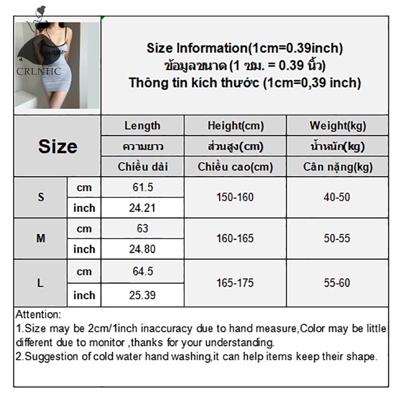 Crlnhc Đầm Hai Dây mini Ôm Dáng In Chữ Gợi Cảm Thời Trang Mùa Hè