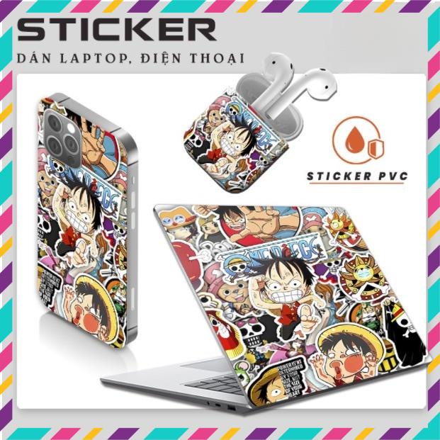 Sticker One Pice - Đảo Hải Tặc, Dán Mũ Bảo Hiểm, Điện Thoại, Laptop, PVC Chống Nước, Chống Bay Màu