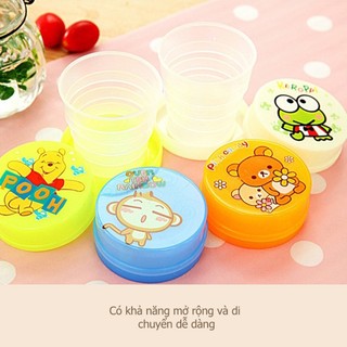 Cốc nhựa gấp gọn dùng đi phicnic du lịch,du lịch ly gấp gọn hoạt tiết hoạt hình-dream