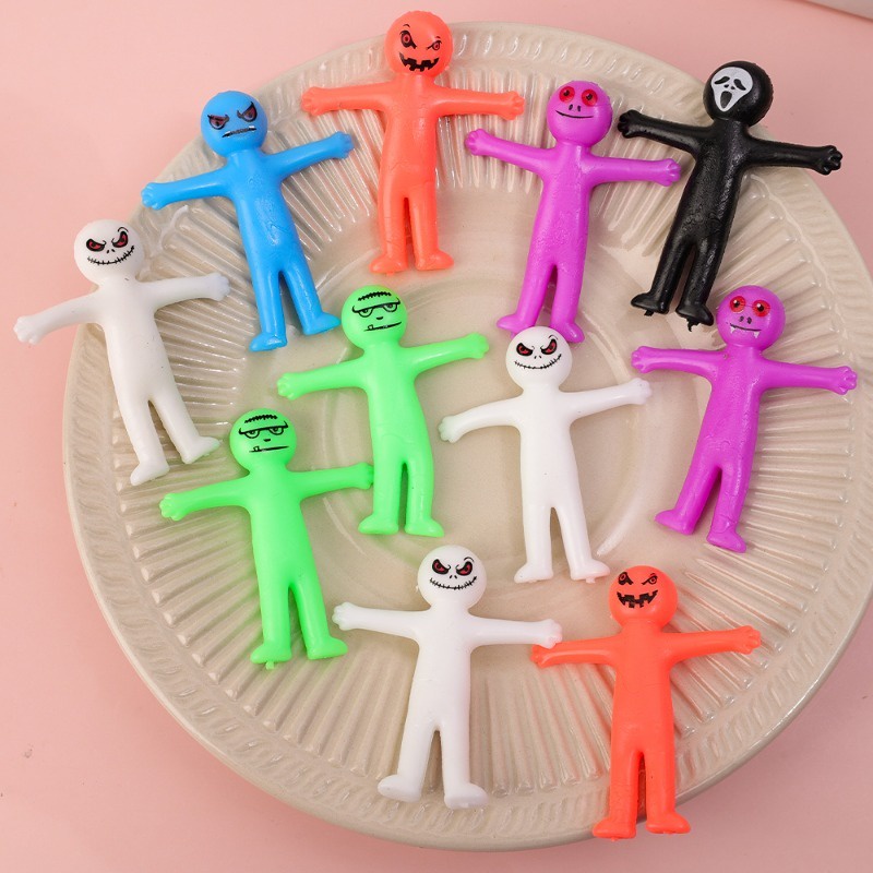 Set 1 / 5 Đồ Chơi Bóp Tay Hình Người Đàn Ông halloween Nhiều Màu Sắc Giải Tỏa Căng Thẳng