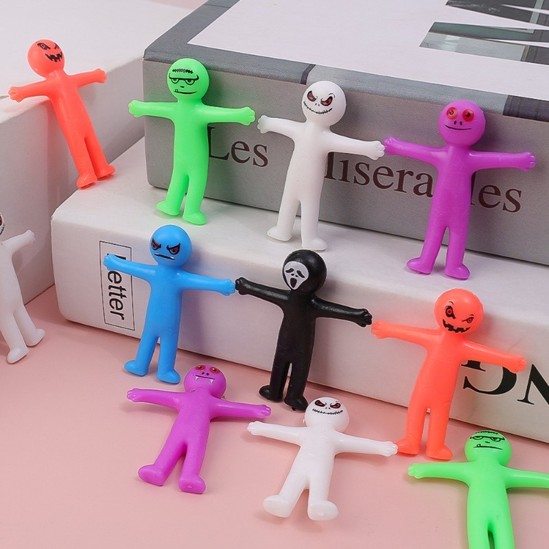 Set 1 / 5 Đồ Chơi Bóp Tay Hình Người Đàn Ông halloween Nhiều Màu Sắc Giải Tỏa Căng Thẳng