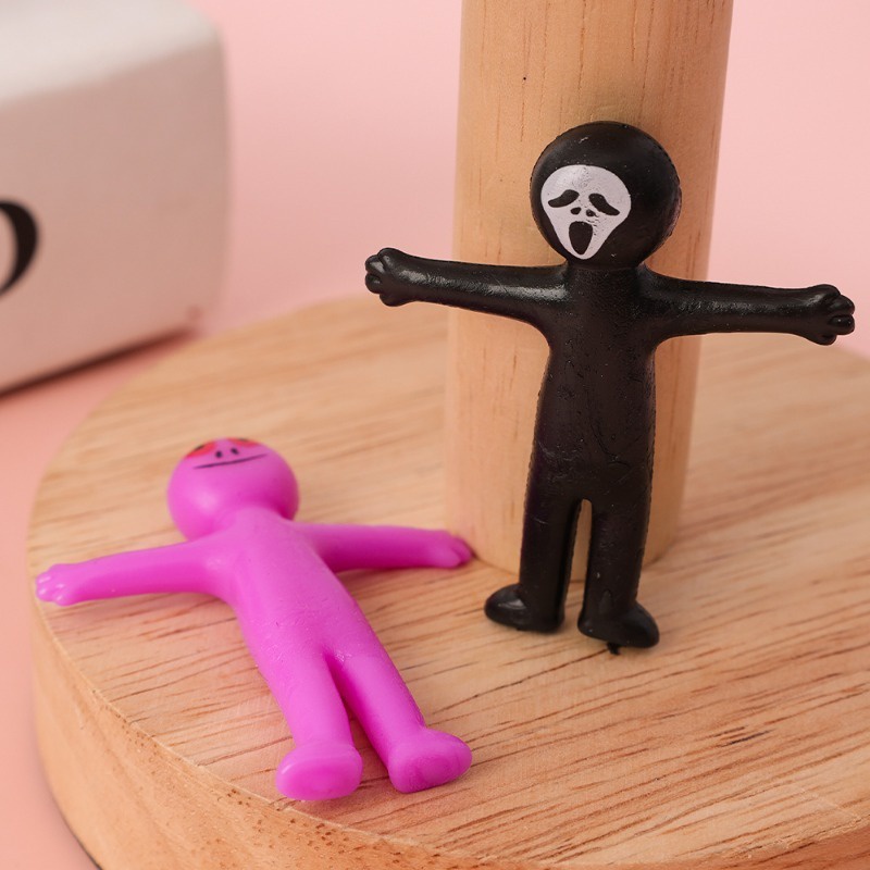 Set 1 / 5 Đồ Chơi Bóp Tay Hình Người Đàn Ông halloween Nhiều Màu Sắc Giải Tỏa Căng Thẳng