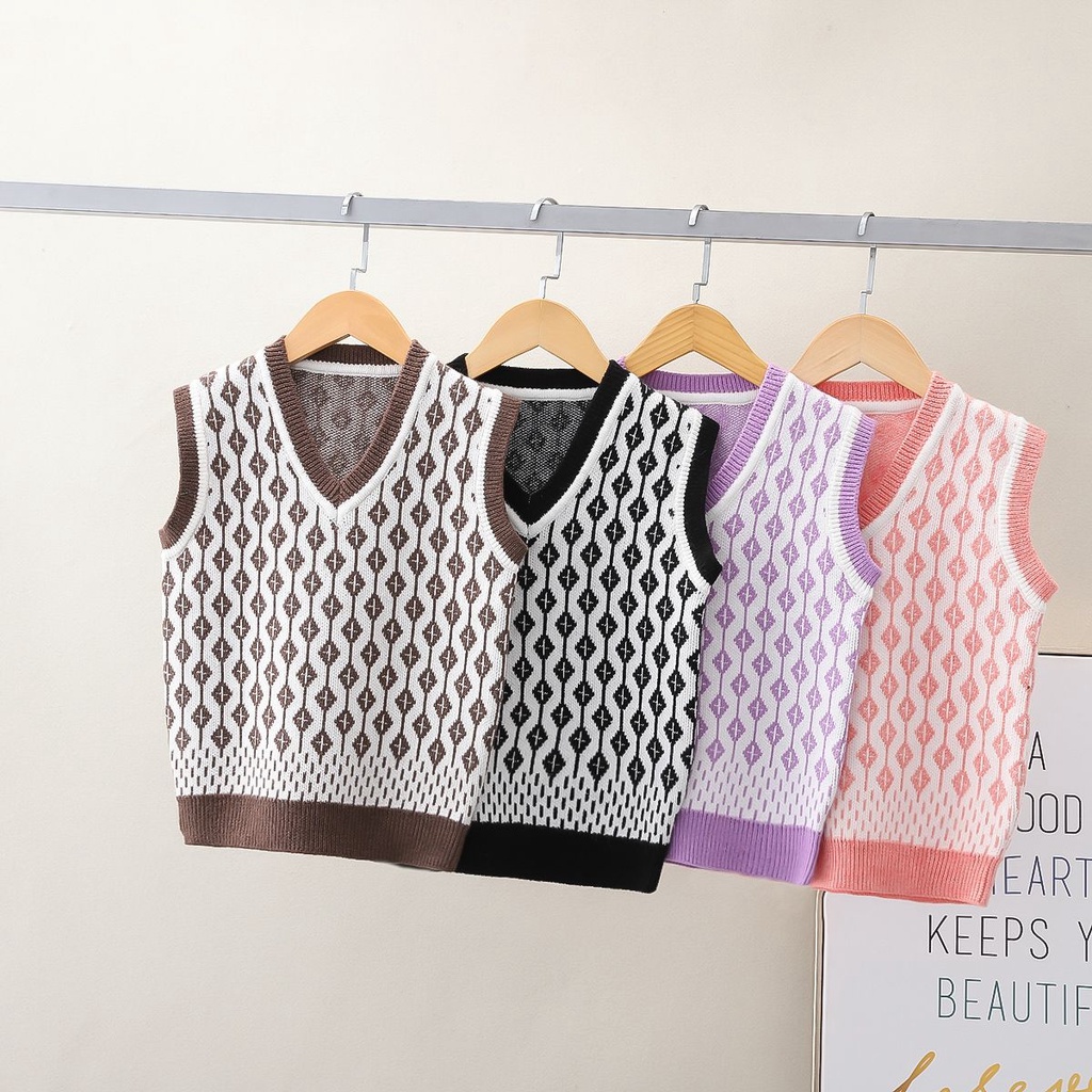 Áo Khoác Dệt Kim Không Tay Phong Cách Công Chúa Thời Trang Xuân Thu Hàn Quốc Mới Cho Bé Gái