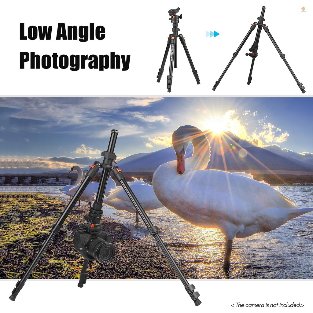 Nicephoto Giá Đỡ Ba Chân Bằng Hợp Kim Nhôm Xoay 360 Độ k268 Cho Máy Ảnh°Đầu bóng toàn cảnh tối đa 162cm / 63,8in. Chiều cao 10kg / 22lbs công suất tải chân máy ảnh du lịch có túi đựng