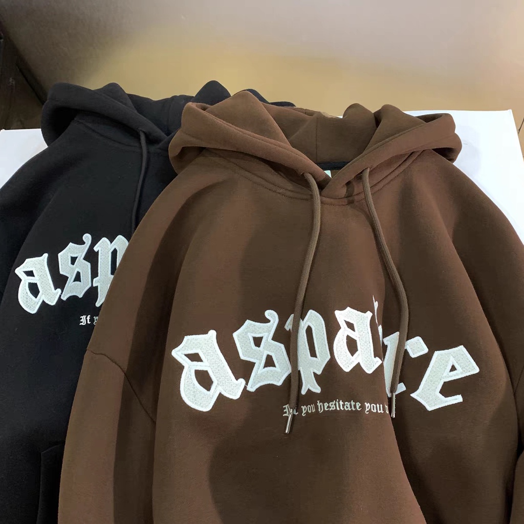 Áo hoodie Nhung Dày Dài Tay In Chữ gothic Thời Trang Cho Nam