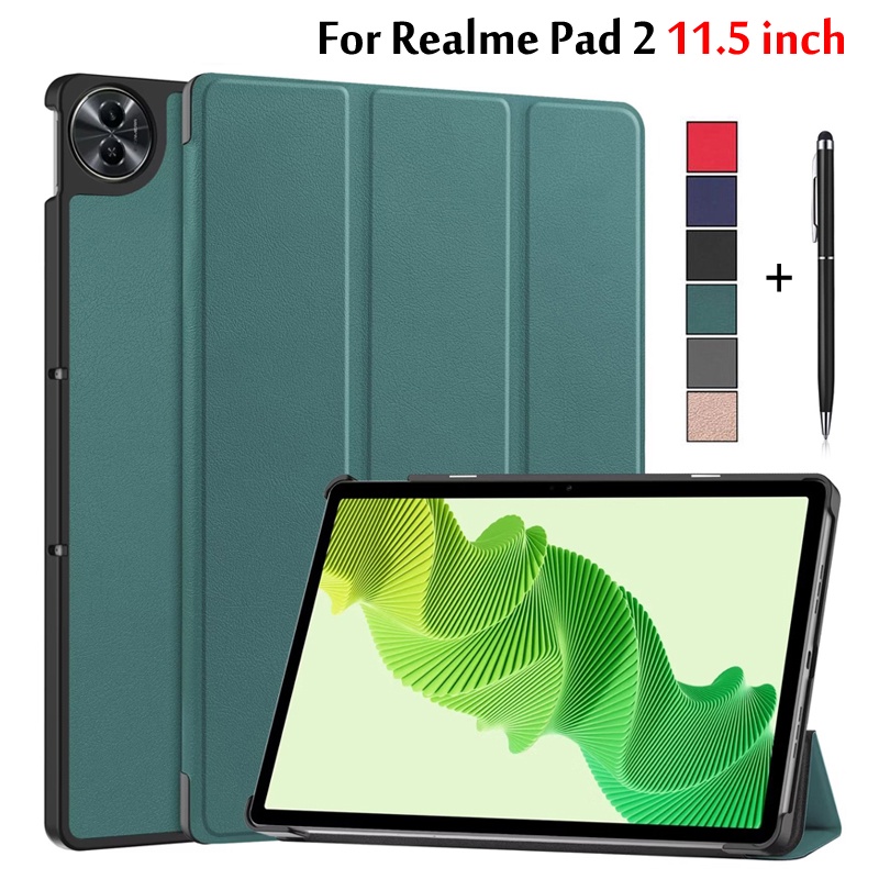 Bao Da pu Máy Tính Bảng Nắp Gập Ba Khúc Có Giá Đỡ Nam Châm Cho realme pad 2 11.5 inch 2023 realme pad 2