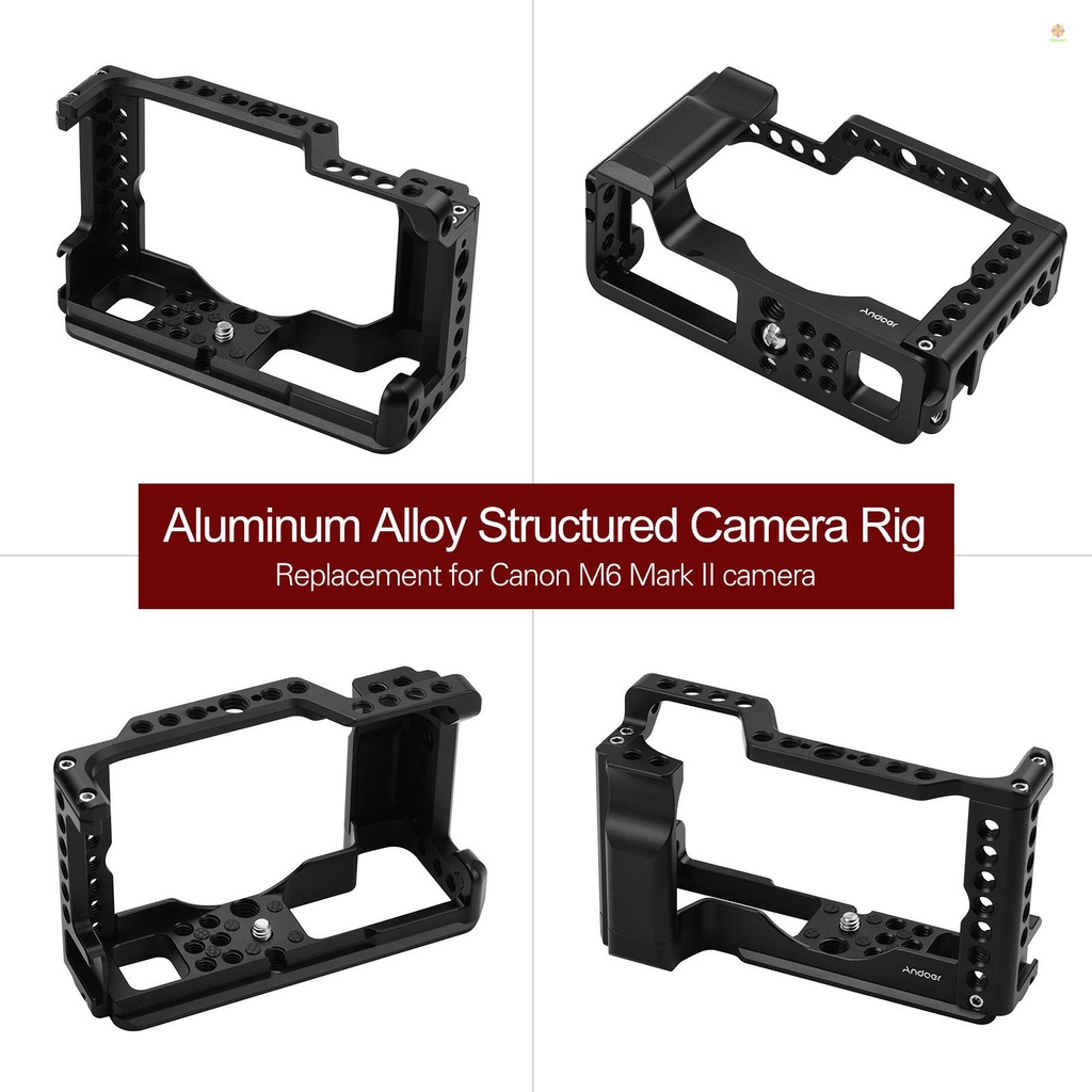 Khung Hợp Kim Nhôm Kèm Ngàm Gắn 1 / 4 3 / 8 Cho Máy Ảnh andoer m6 mark ii