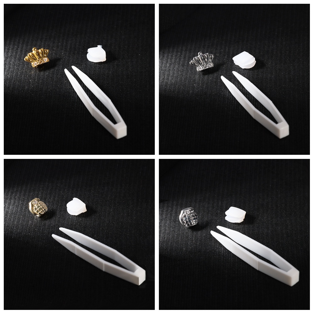 Răng Giả Mạ Vàng 18k Đánh Bóng Phong Cách hip hop Với Nắp Nướng Đáy Thấp cz zircon