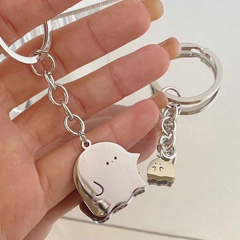Hoạt Hình Móc Khóa Hình Hươu Cao Cổ / Khỉ / Gấu Trúc / Bơ Bằng Silicon Dễ Thương Trang Trí Balo Đi Học