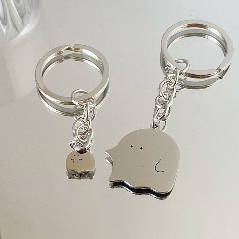 Hoạt Hình Móc Khóa Hình Hươu Cao Cổ / Khỉ / Gấu Trúc / Bơ Bằng Silicon Dễ Thương Trang Trí Balo Đi Học