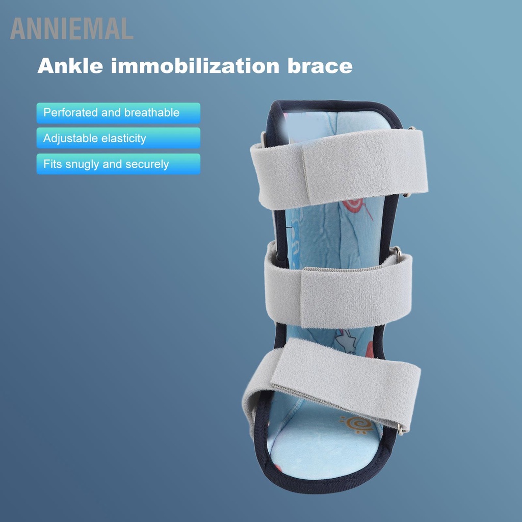 ANNIEMAL Nẹp mắt cá chân cho trẻ em Giày đi bộ có thể điều chỉnh thoải mái thoáng khí thanh niên bị thương ở