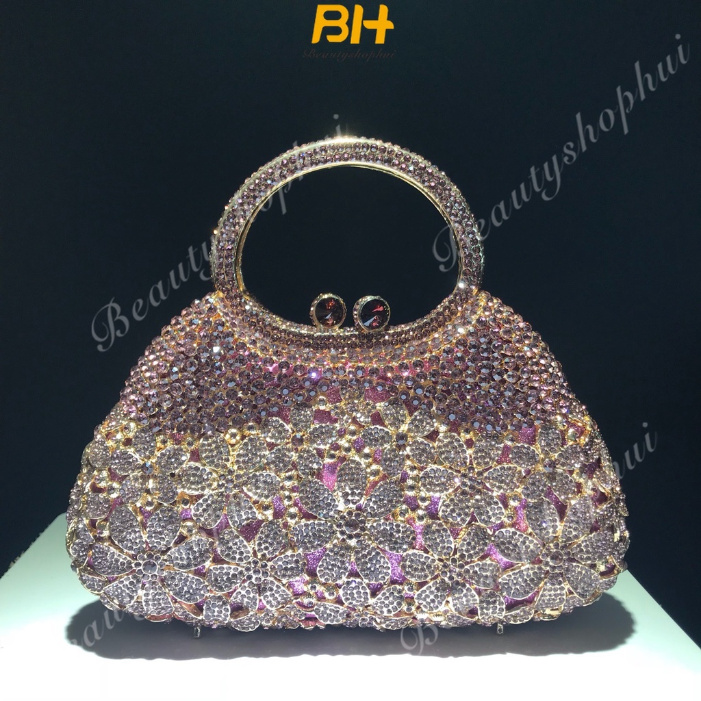 Mới Túi Xách Đeo Vai Đính Đá Họa Tiết Hoa Cúc Nhỏ Dễ Thương Cho Nữ