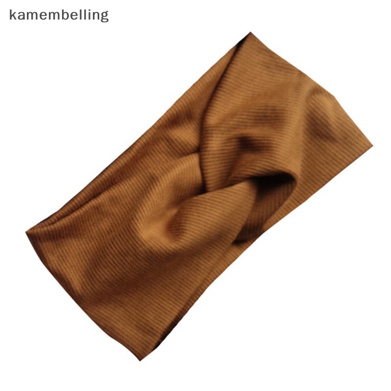 Kamembelling Băng Đô Cài Tóc Co Giãn Màu Trơn Phong Cách vintage Cho Nữ