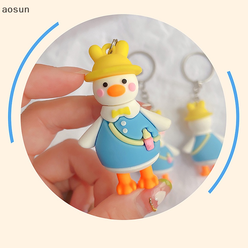 Aosun Móc Chìa Khóa Hình Vịt Con Dễ Thương Sáng Tạo