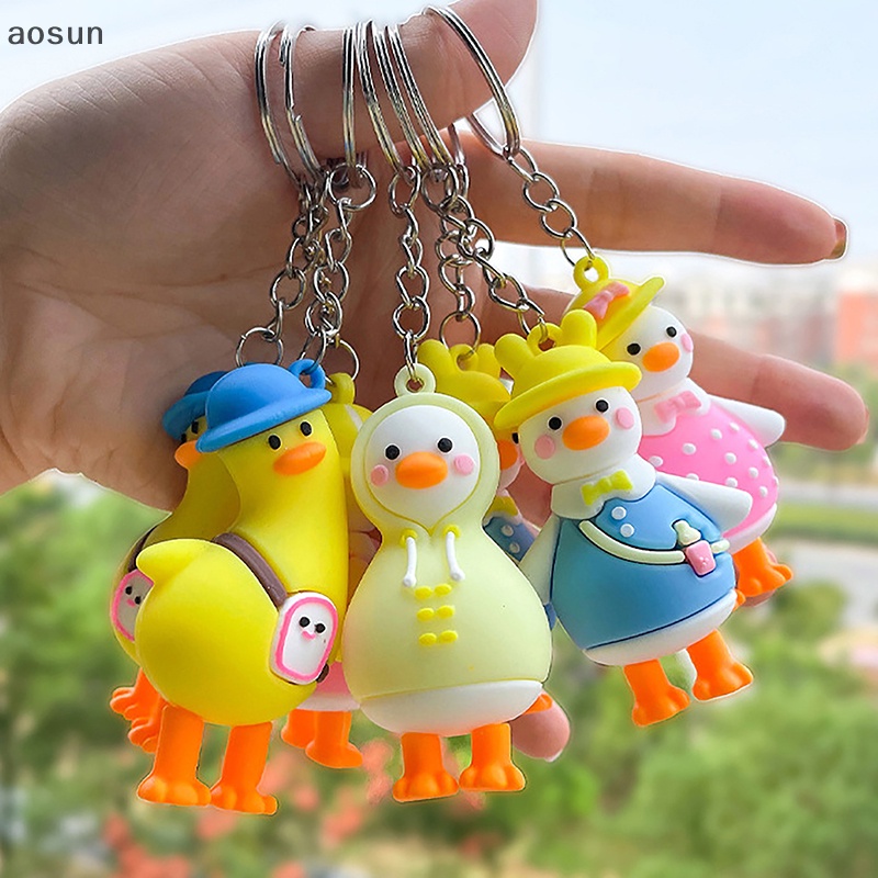 Aosun Móc Chìa Khóa Hình Vịt Con Dễ Thương Sáng Tạo