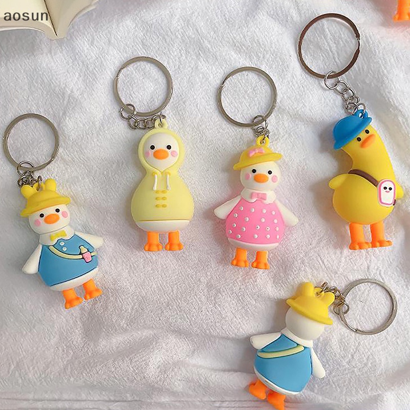 Aosun Móc Chìa Khóa Hình Vịt Con Dễ Thương Sáng Tạo