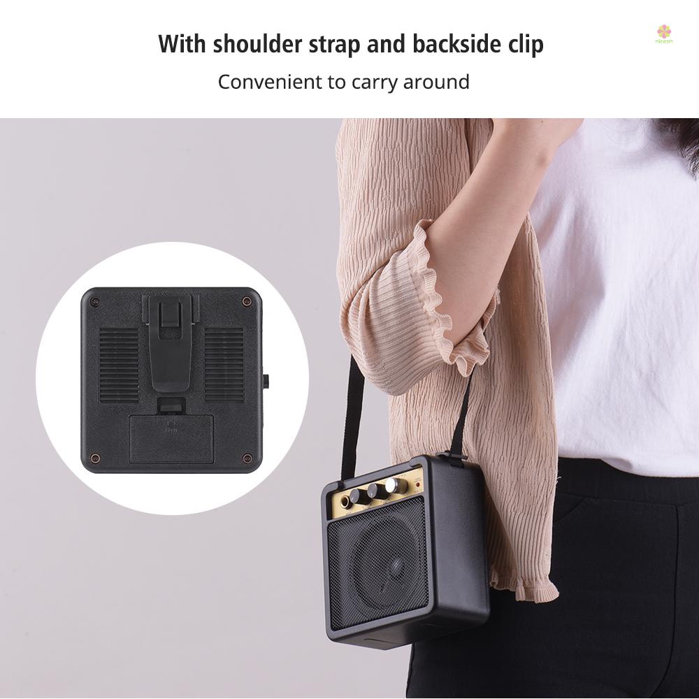 Nicephoto Loa Khuếch Đại Âm Thanh Đàn guitar mini 1w Với Đầu Ra 6.35mm 1 / 4 inch
